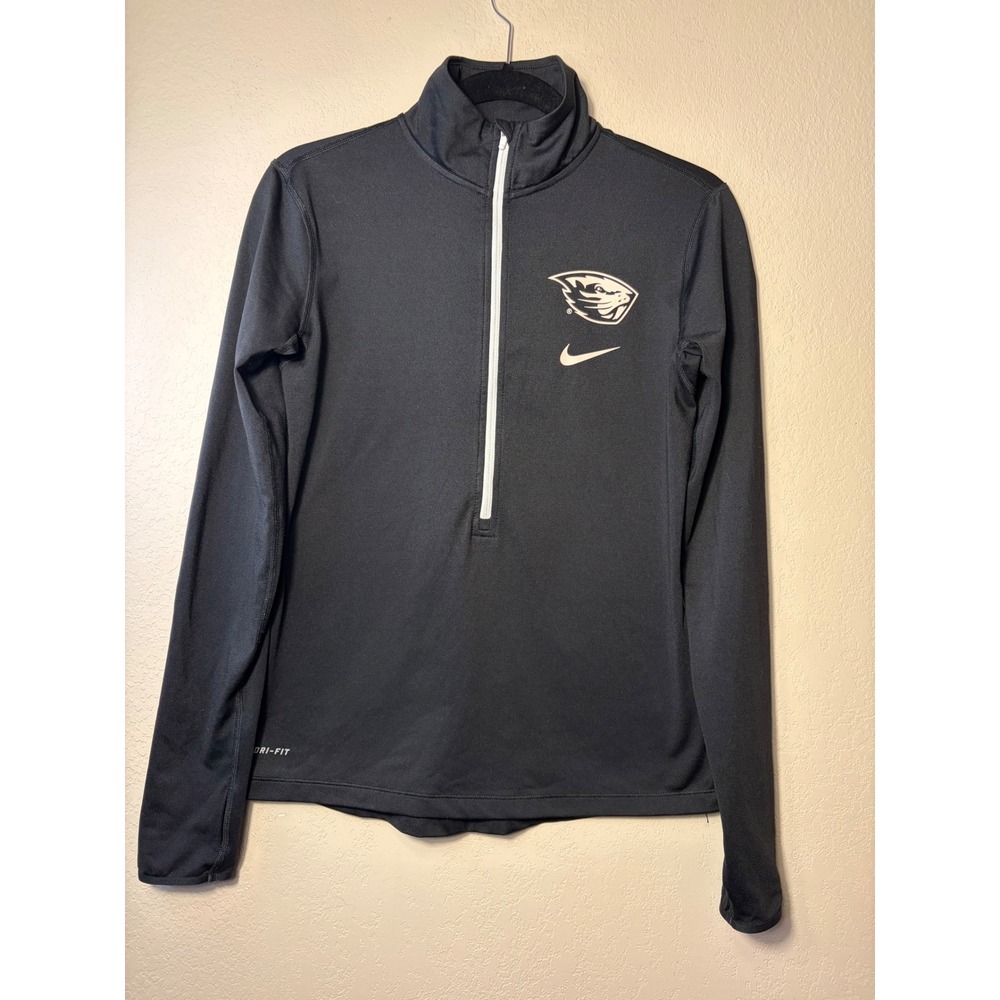 Nike Oregon State Beavers Dri-FIT Quarter Zip Pullover Black Womens Medium